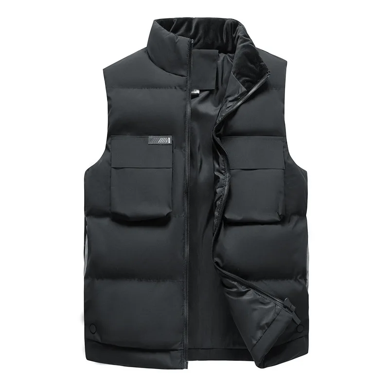 2021 winter mens cotton-padded jacket large size vest warmth and thick waistcoat