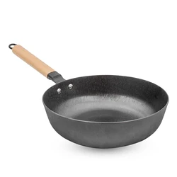 Light Weight Iron Frying Pan with Round Bottom as Hot Pot Cooker