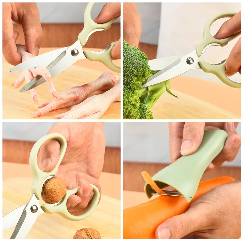 Wholesale Price Kitchen Scissors Stainless Steel Multifunctional 2 In1 Food with Peeler