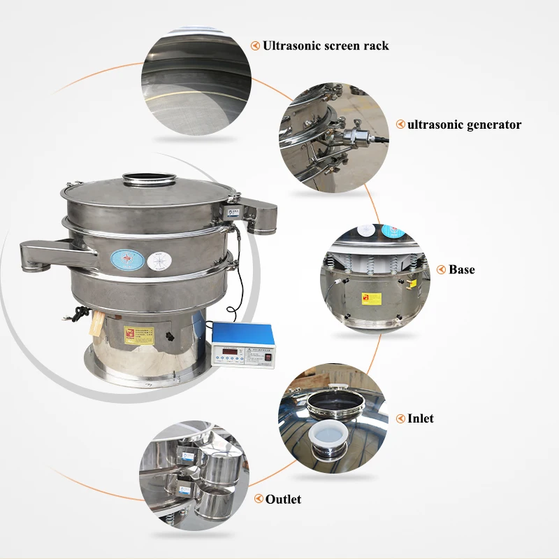 Factory price corn starch separator ultrasonic vibrating sieve sifter machine with 100-500 mesh