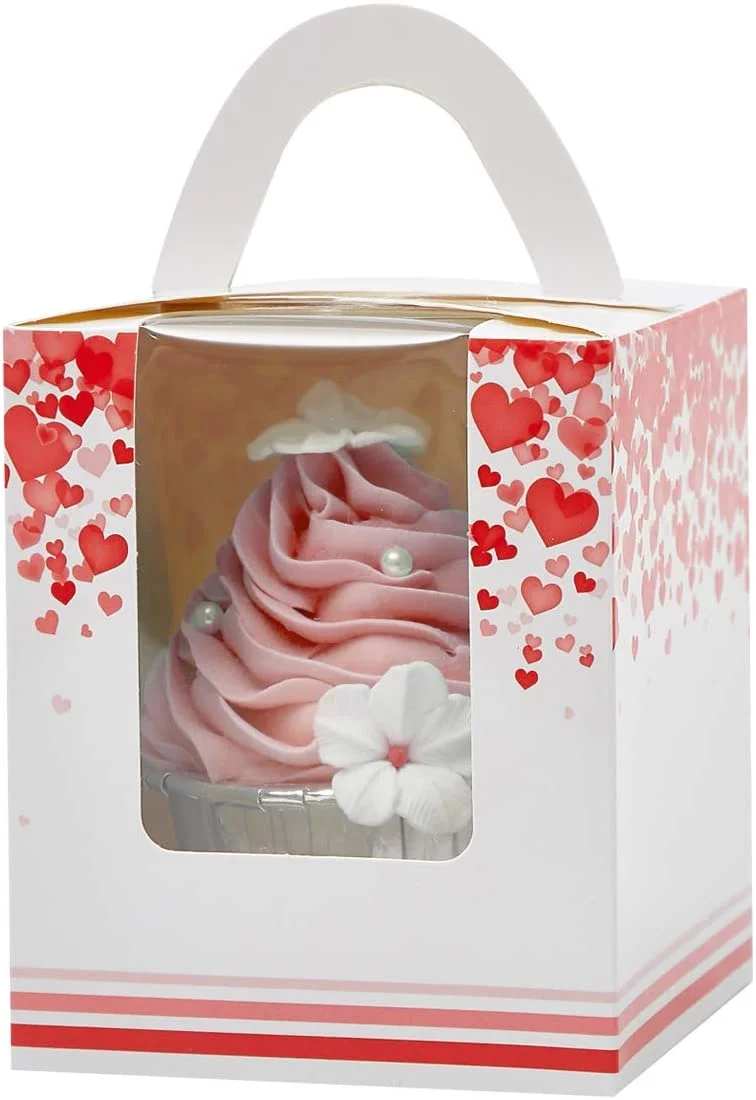 Custom Single Cupcake Box with Window and Adjustable Base Ideal for 2.5 Inch Cupcakes Perfect for Bakeries  Events