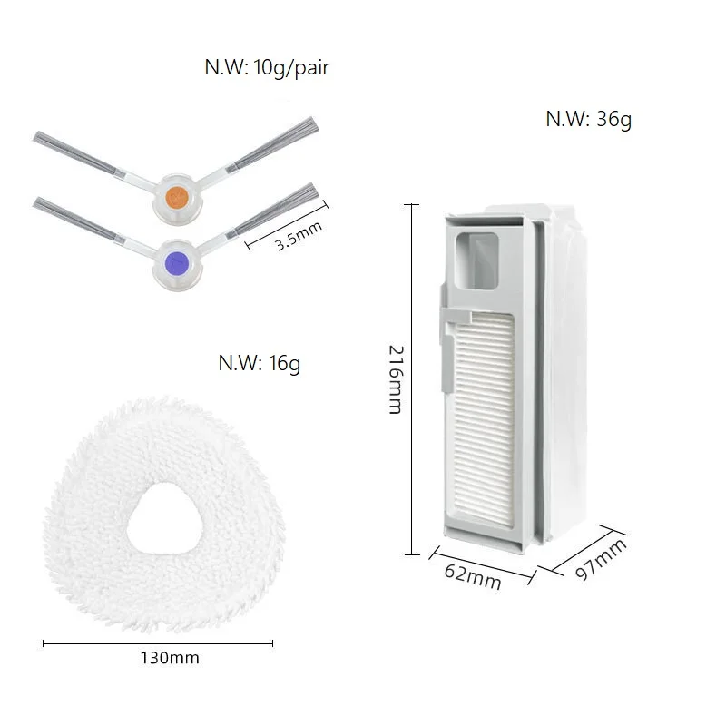 Narwal J4 Replacement Side Brush Spare Parts Fit for Robot Vacuum Cleaner Accessories