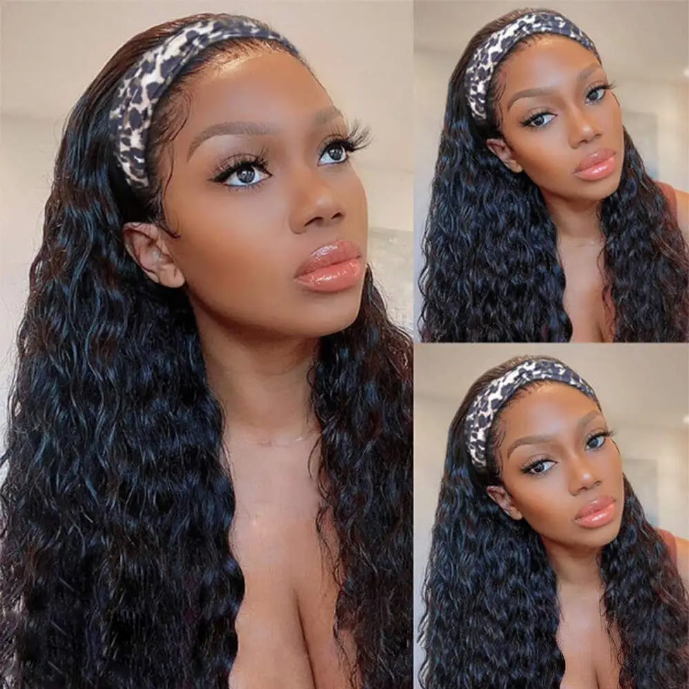 Vendor Cheap 100% Human Hair Headband Wig Natural Color Glueless Non Lace Human hair Headband Wig For Black Women Wholesale