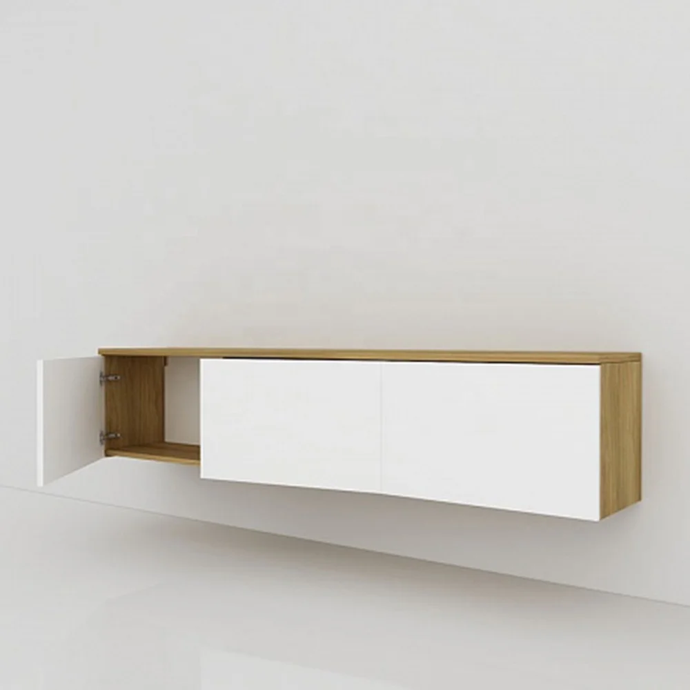 2022 Hot sale tv cabinet design modern bedroom furniture 75 inch wooden floating tv cabinet stand