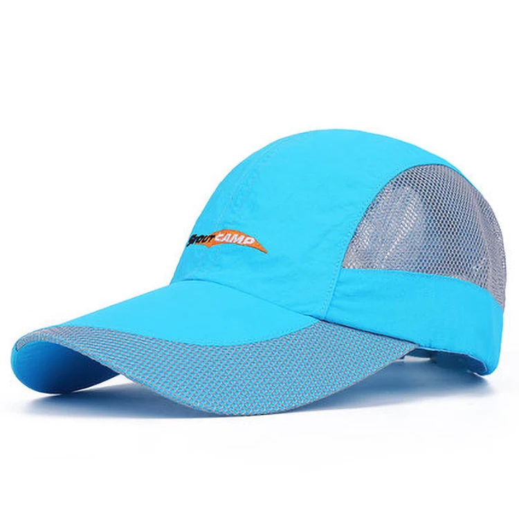 
Outdoor Men Gray Quick-Dry Polyester Sport Hat Summer Running Baseball Cap 
