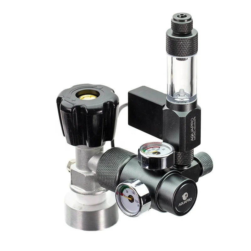 AQUAPRO Aquatic Plants CO2 Pressure Reducing Gauge Fish Tank Equipment Carbon Dioxide Mufan Double Regulator Solenoid Valve