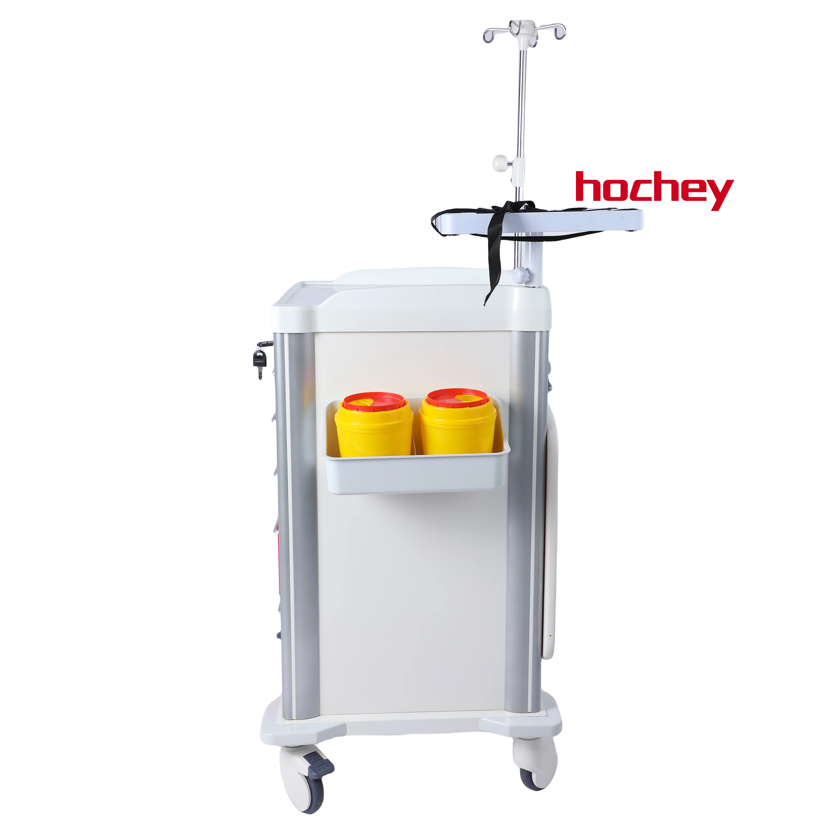 Hochey MEDICAL High Capacity 5 Drawers ABS Hospital Emergency Medical Anesthesia Medicine Trolley Cart For Patient