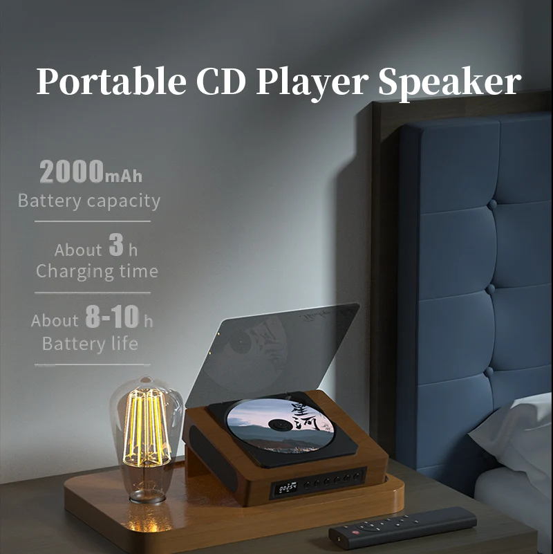 Hot Sale Portable CD Player Music CD Player Wall Mountable BTH With Display Home Audio