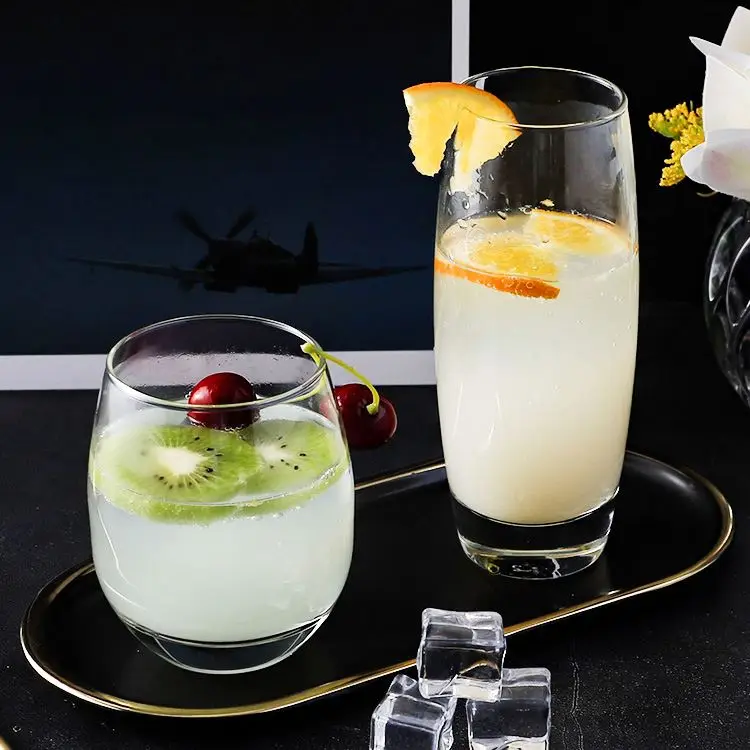 Factory Water Cups Glass China Supplier Custom Glassware Gold