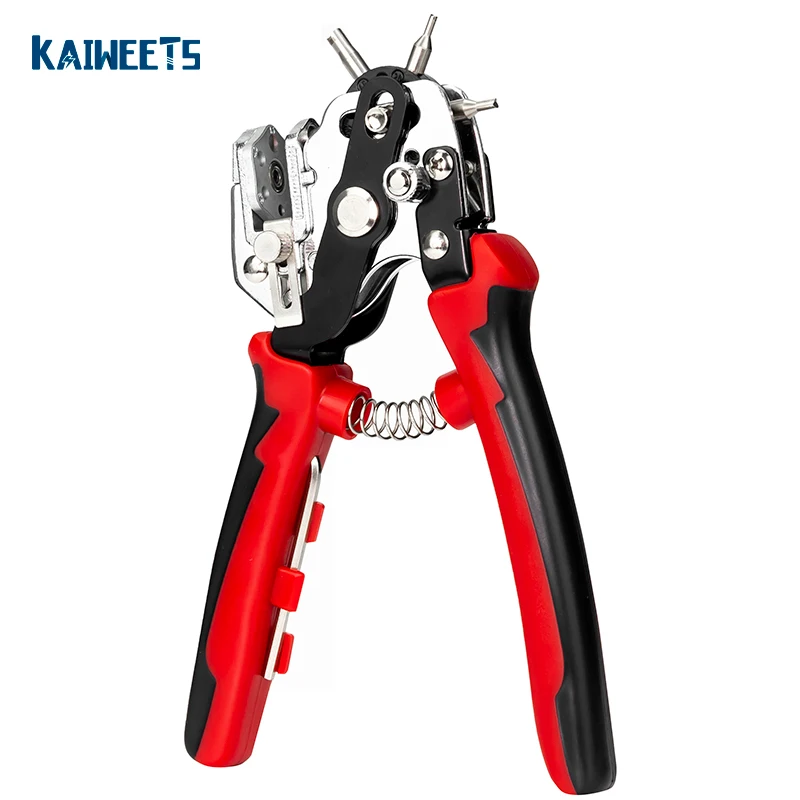 Leather Belt Hole Punch Set with 6 Holes Size Tool for Revolving Leather Belt Hand Hole Puncher