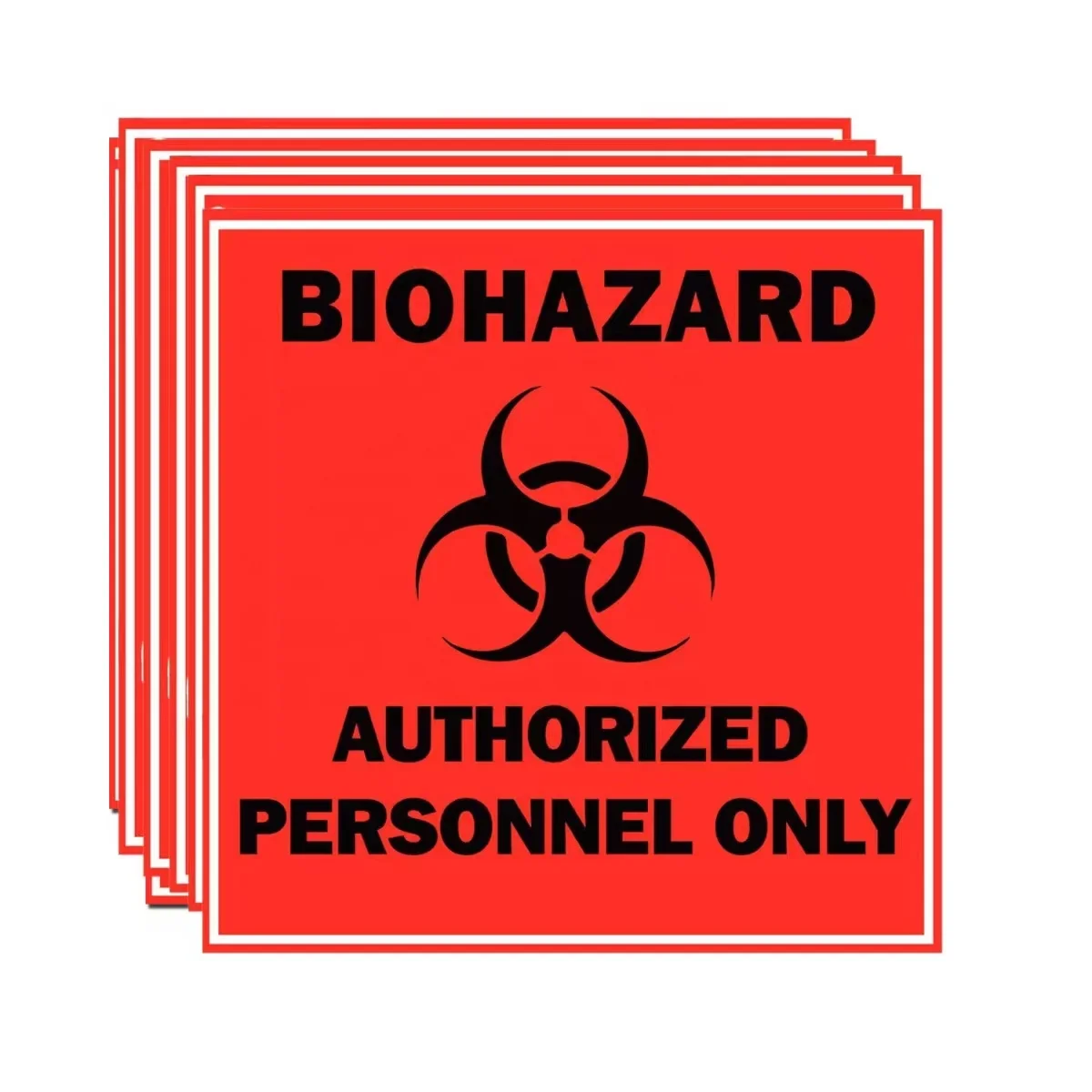 Great-Quality Vinyl Sticker Warning Biohazard, Authorized Personnel Only Sticker Hazardous Area Sticker