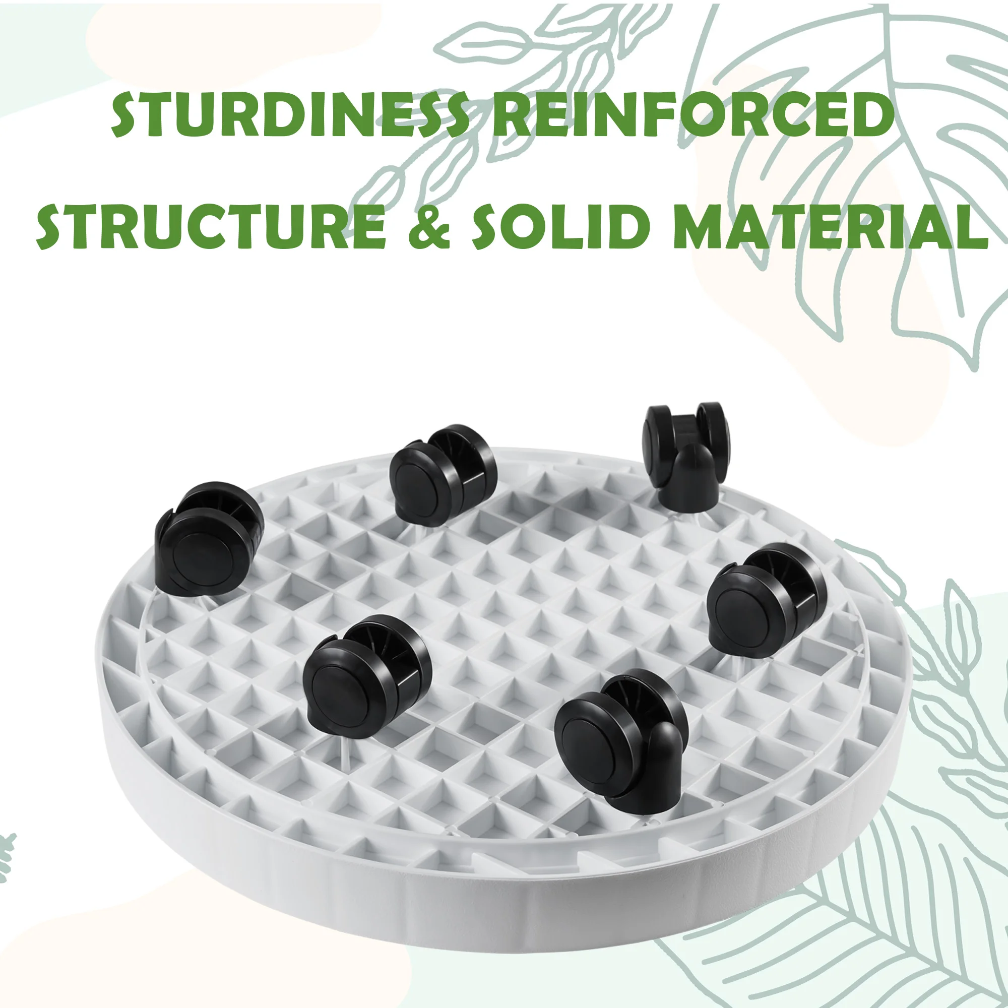 14.1 Inch Heavy Duty Plant Caddy with Wheels,Rolling Planter Stand Pot Trolley,Wheeled Saucer Tray Potted Flower Mover Dolly