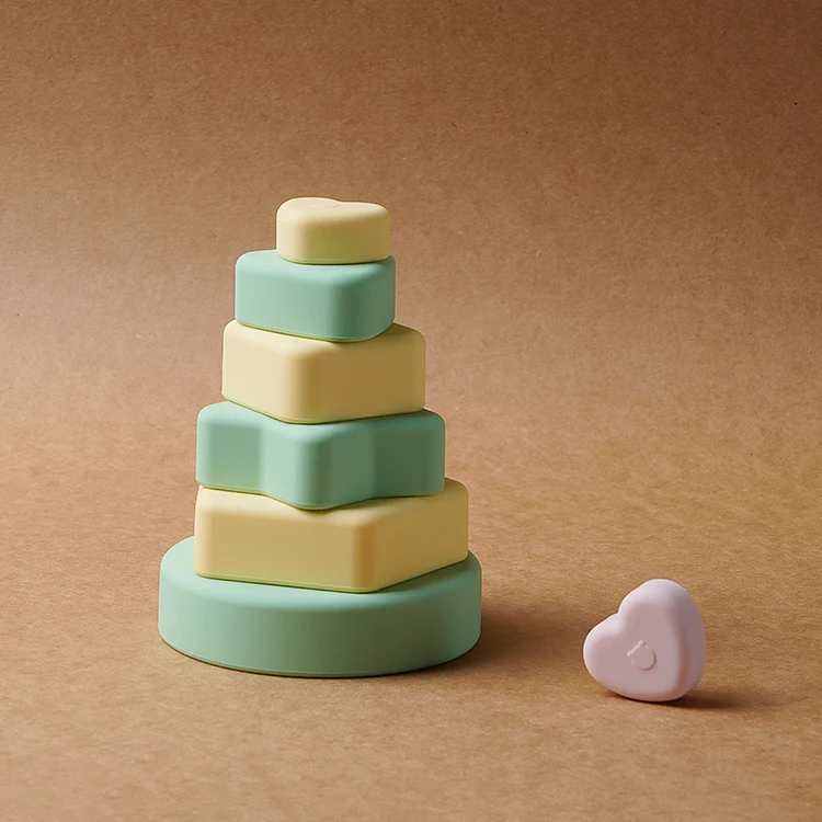 Hot Sale Food Grade Silicone Educational Toys For Kids Preschool Christmas Tree Stackable OEM Style Feature