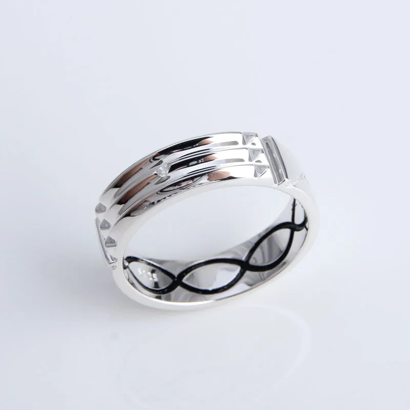 Hotsale wholesale 925 sterling silver two color atlantis wedding rings with zircon for man