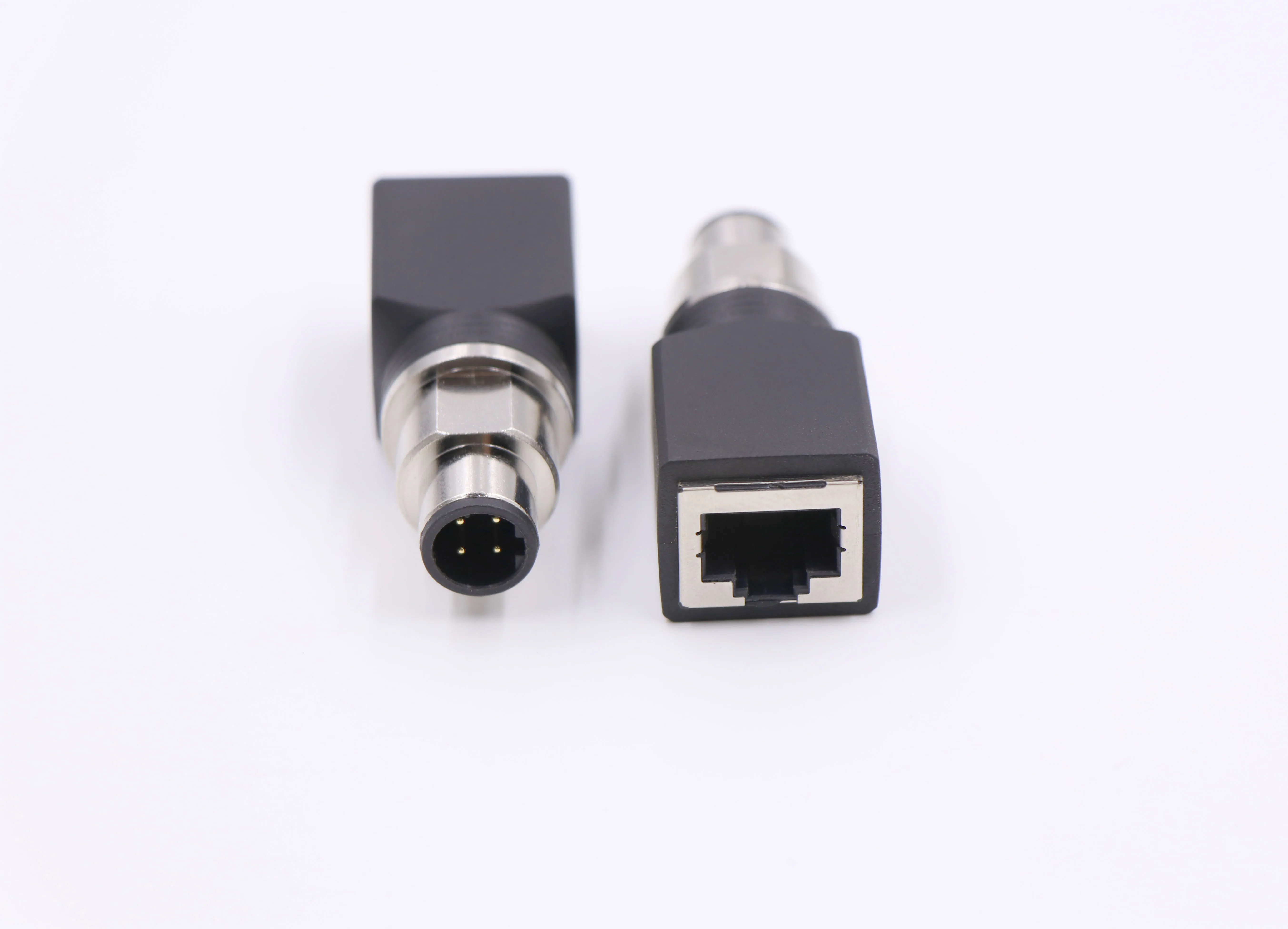 M12 to RJ45 male female Gigabit Ethernet adapter 4P 8P
