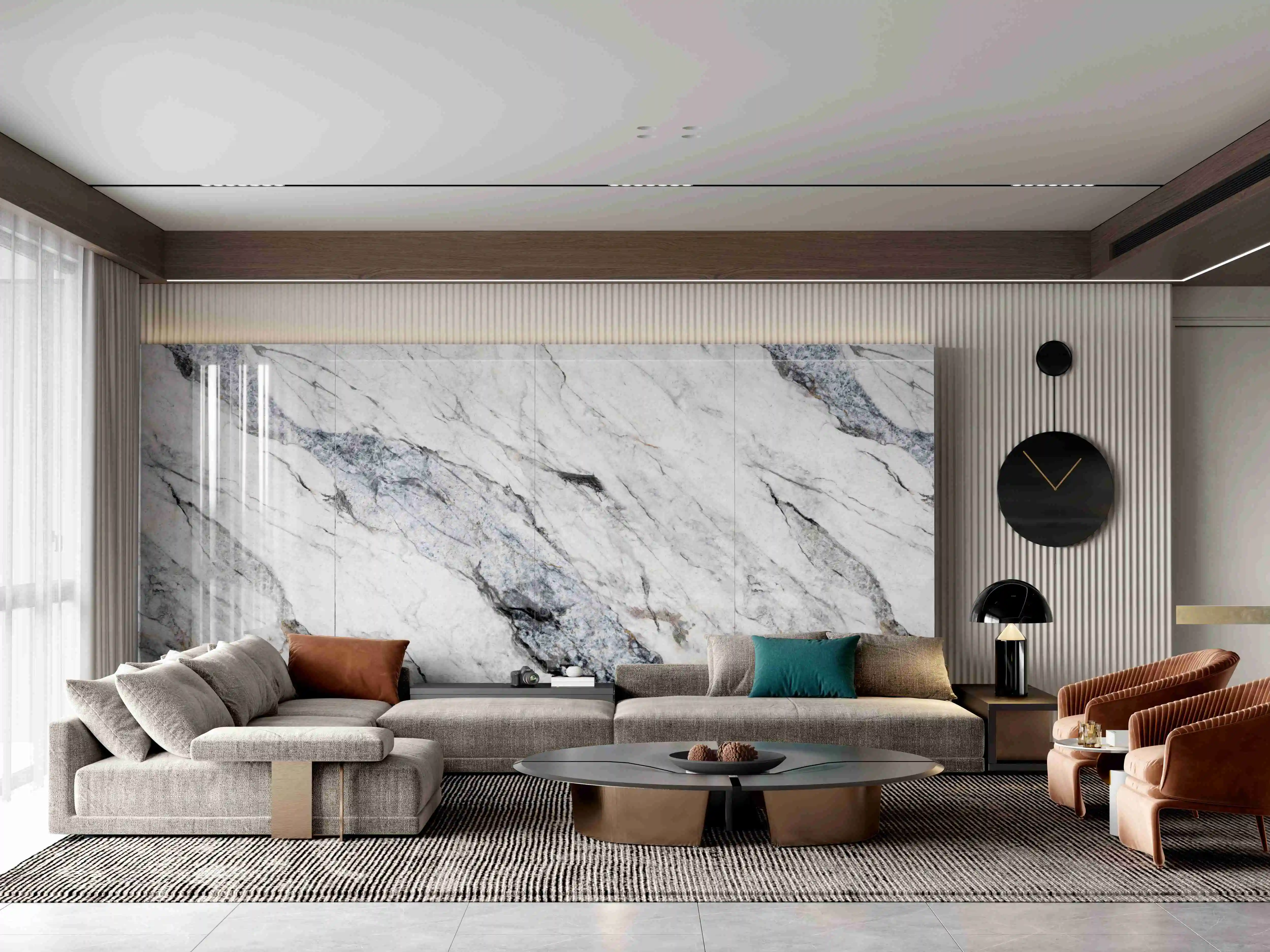 Large Format Sintered Stone Slab for Countertop Dining Table Wall Basin Various Indoor & Outdoor Applications