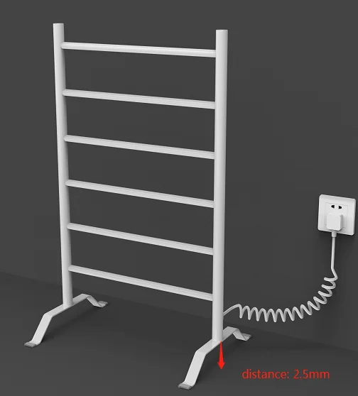 DOZ mild steel floor standing electric heated towel warmer  towel radiator rack for household use