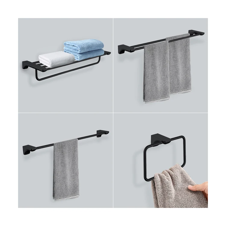 Brushed Stainless steel Folding Storage Rack Bathroom Hardware Accessories Set Towel Rack Towel Bar Shelf bathroom shelf