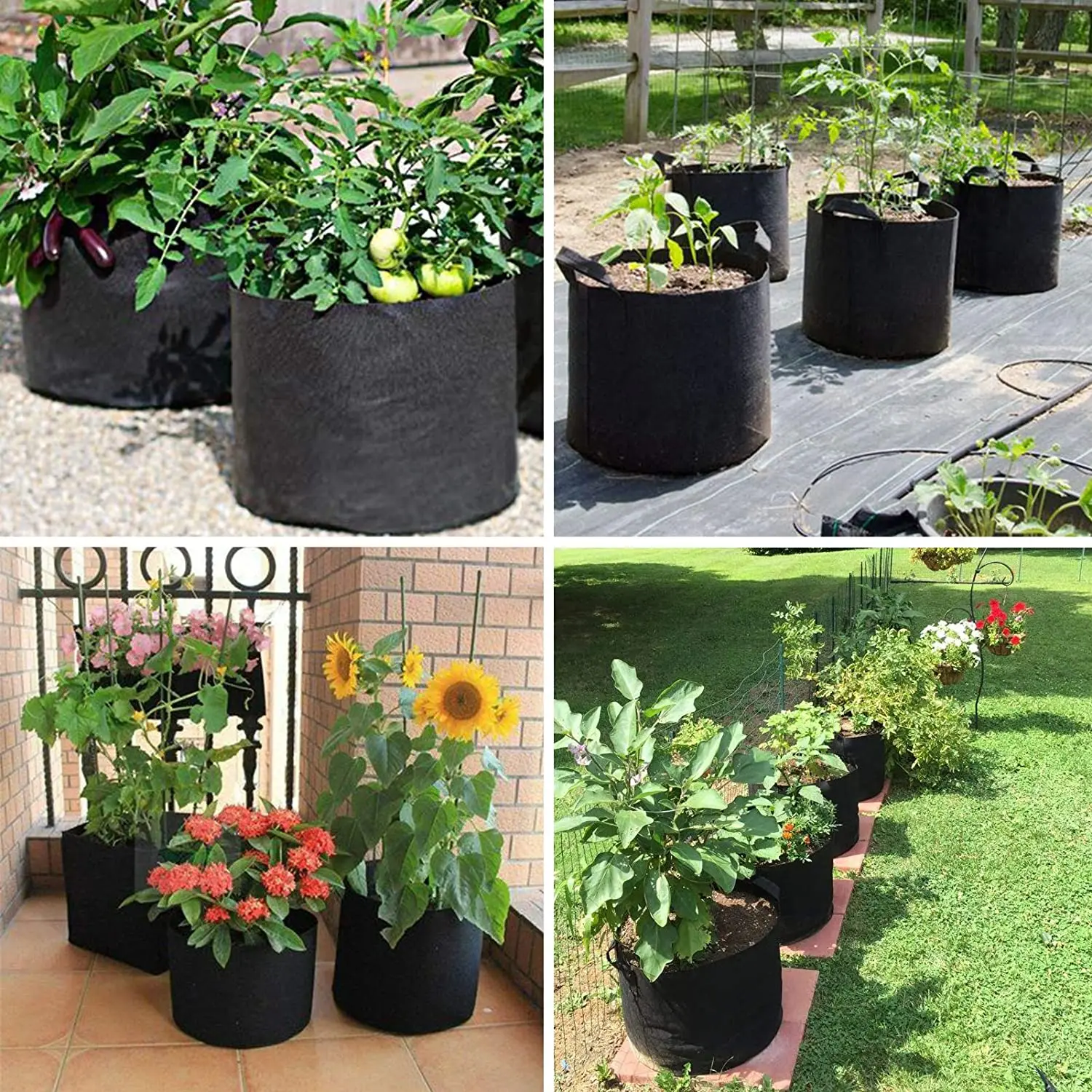 Durable heavy duty 400G thick felt grow bag for strawberry Non woven planter  fabric pots