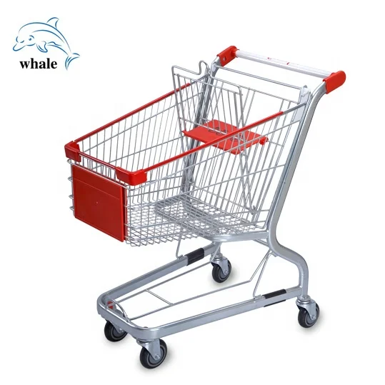 Hot Stylish Grocery Shopping Cart Trolley 4 wheels Supermarket Shopping Trolley Factory Whole Price Shopping Trolleys