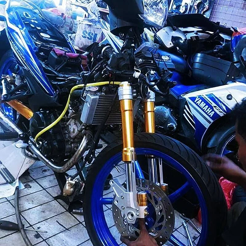 Модифицированный скутер из алюминия CNC 7075 YAMAHA Y15zr, передняя вилка, полный комплект, аксессуары для мотоциклов