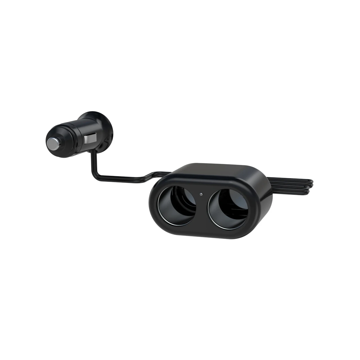 Universal 12V 90cm cable Car Auto Twin Double Cigarette Lighter Extension Power Socket Adapter 2 Way round car socket