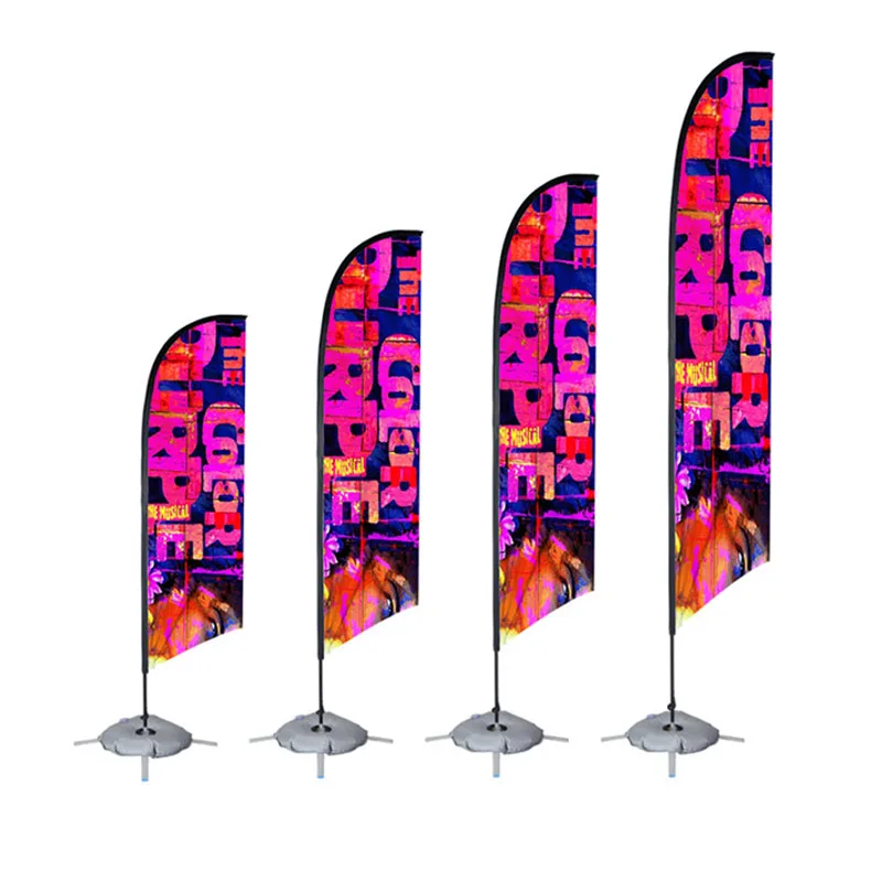 Low Price Outdoor Display Custom Logo Single Double Sides Printing Polyester Teardrop Flag banner Beach Feather Flag
