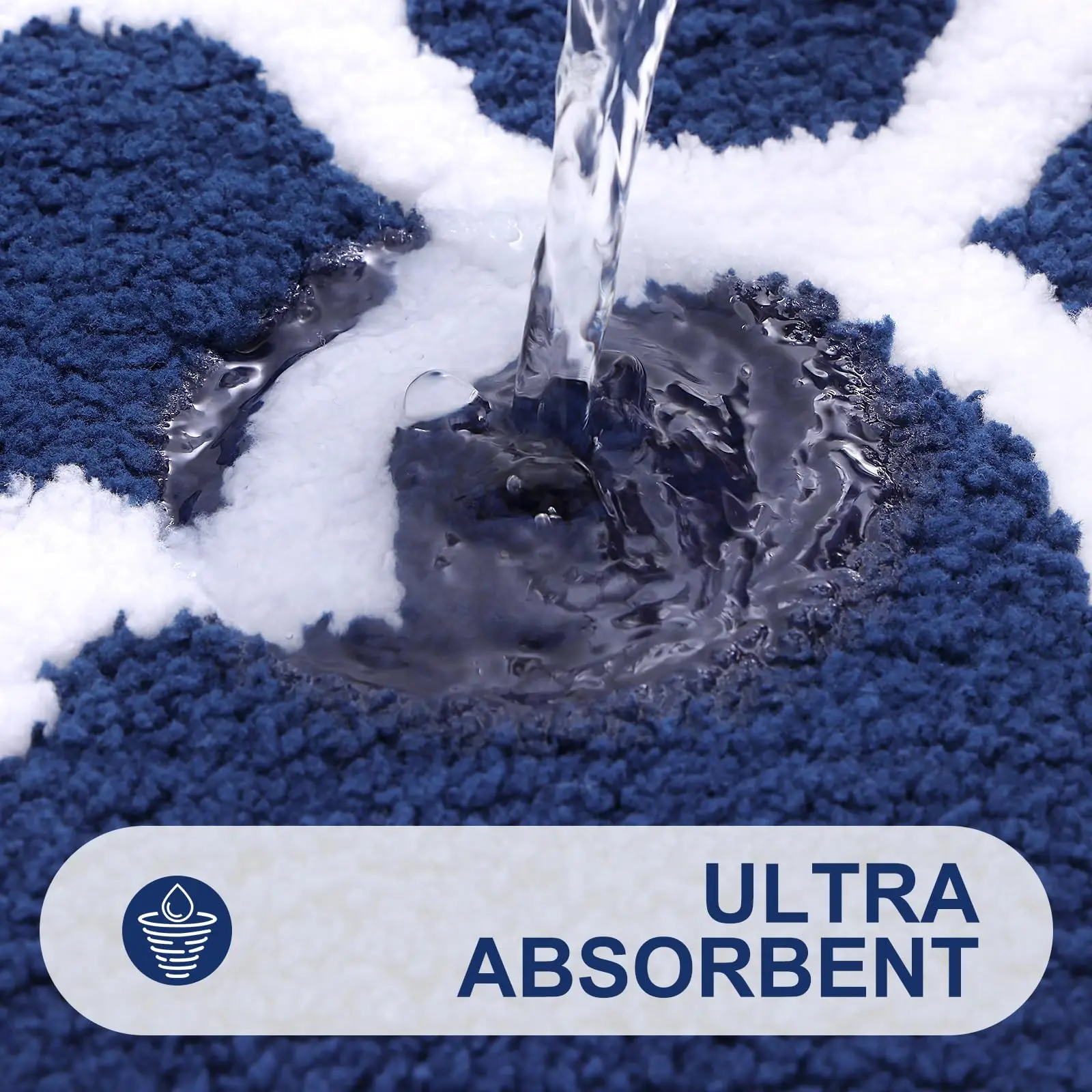 Soft Absorbent Microfiber Bathroom Rugs Non-Slip Shaggy Shower Carpet Machine Wash Dry for Bathroom Floor Tub and Shower