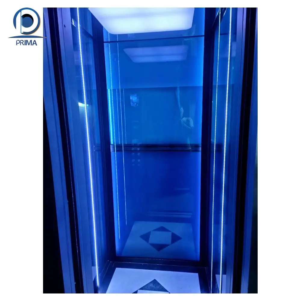Prima Screw Circular Luxury Elevator Round Elevator G+2 Floors Full Glass 360 Small Villa Elevator Lift