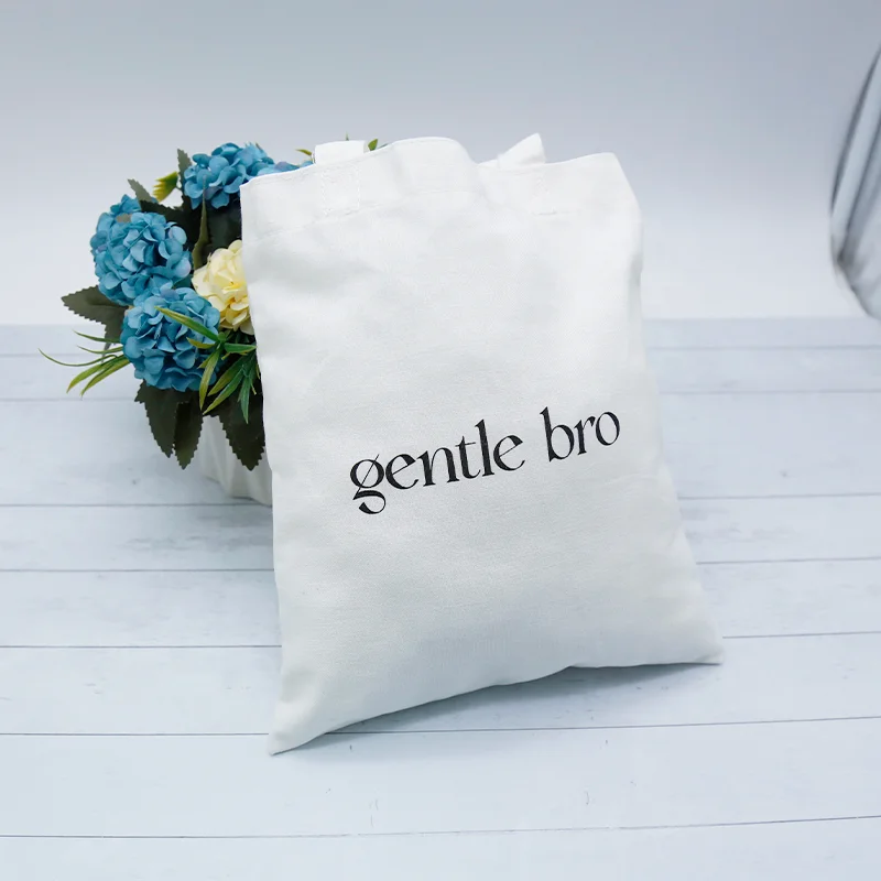 Custom reusable small shopping bags with logo tote bag white cotton pouch