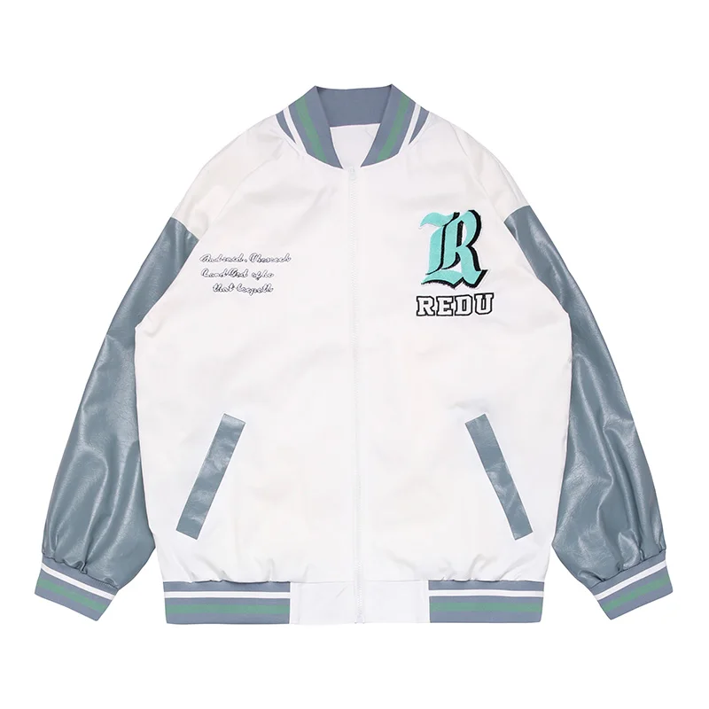 2022 Spring Custom Letterman Jacket And Short Pants Set Cropped Patchwork School team Jacket unisex Baseball Set