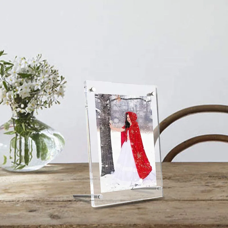 Отдельно стоящая прозрачная настольная рамка фотография сертификат постер дисплей A4 акриловая рамка с винтами