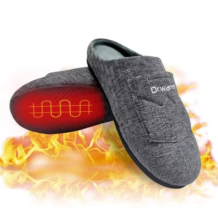 Unisex Indoor Rechargeable Foot Warmer Cotton Slippers for Spring Season for Men and Women