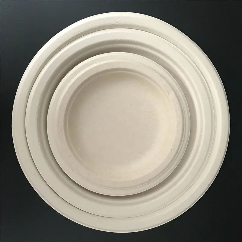 
 Круглые одноразовые тарелки 6/7/9/10, тарелка из натурального сахарного тростника  