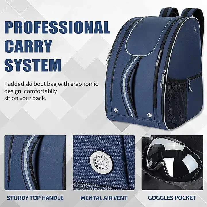 2023 Wholesale Hot Sale Ski Equipment Figure Skating Bags Ice Shoe Boot Outdoor custom Ski Bag Outdoor Travel Storage Backpack