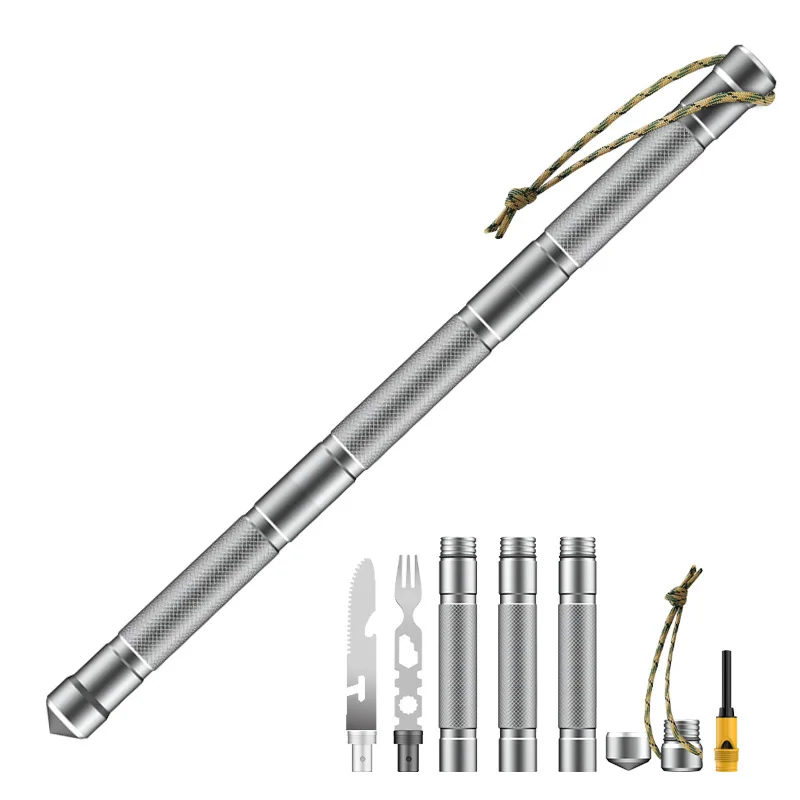 Knife Fork Set Compass Field Survival Tool Car Camping Tableware Self Defense Outdoor Multi Functional Stick