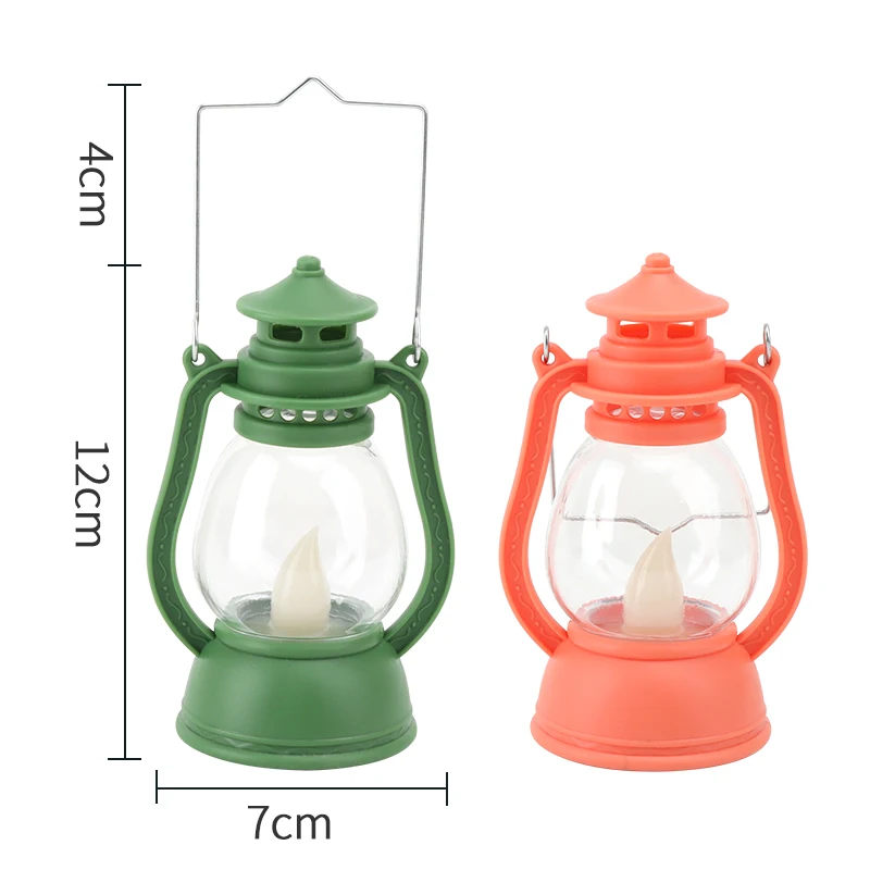 Small Retro Classic Kerosene Lamp Portable LED Lantern Lights Antique Home Ornaments Bar Cafe Bedroom Flame