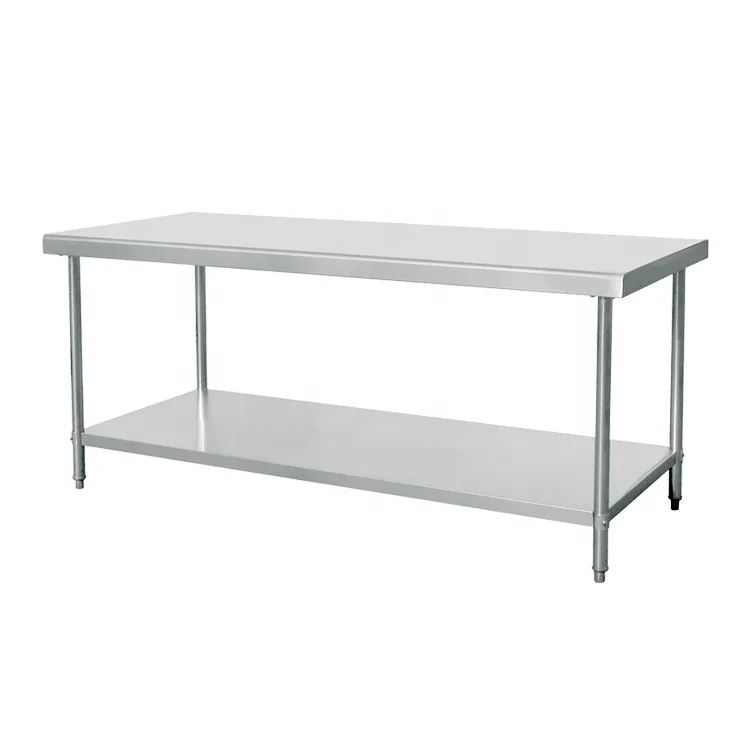 Stainless Steel Commercial Big Size Work Table with adjustable undershelf Food Prep Commercial Grade kitchen Work table bench