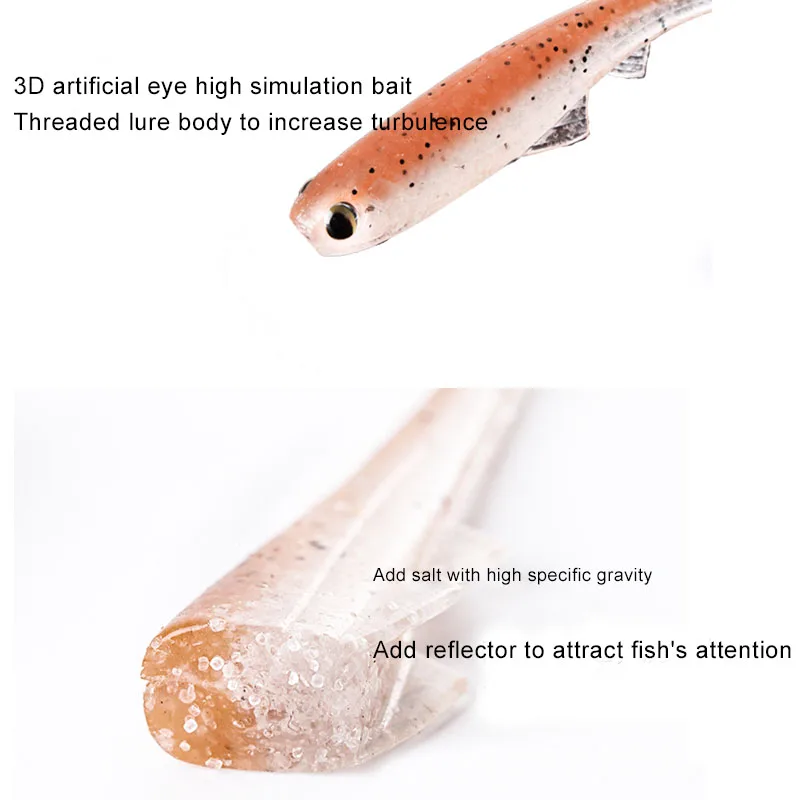  Модный дизайн новый искусственная наживка 2 г/шт. Подвернутый хвост Мягкая приманка в Китае