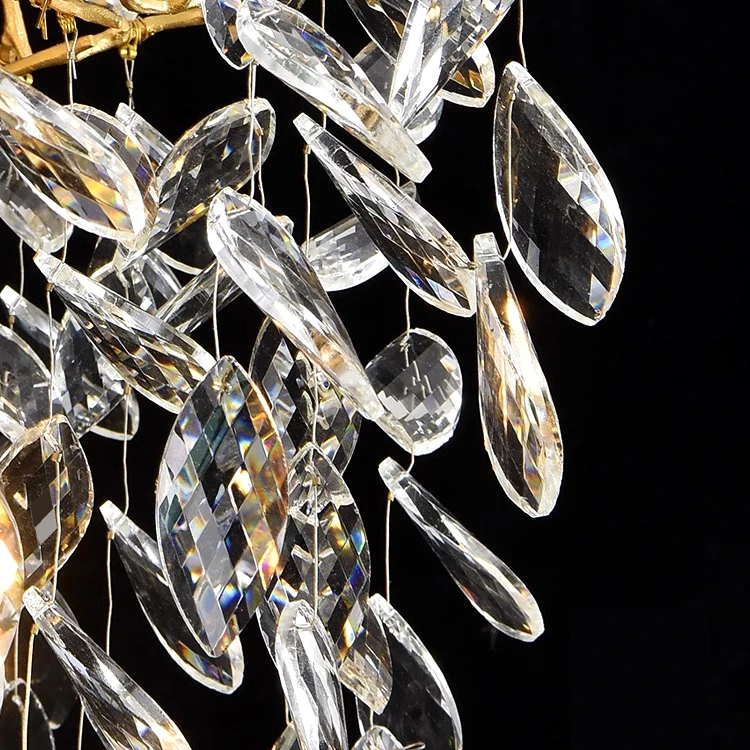crystal chandelier lights Overseas spot tree branch chandelier round raindrop luxury crystal pendant light