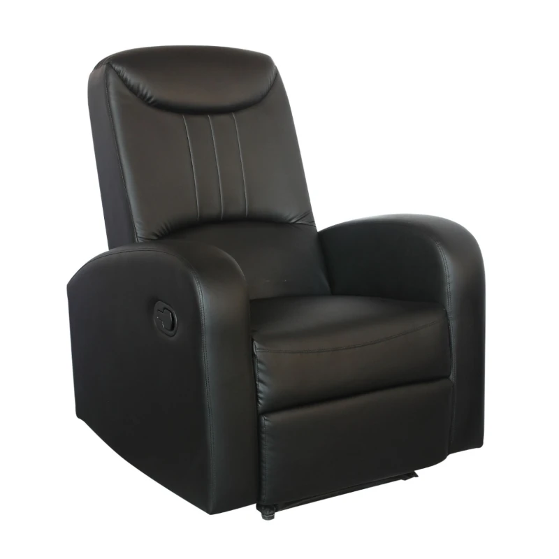 Best price metal inner frame sectional black single seater synthetic leather recliner sofa for salon