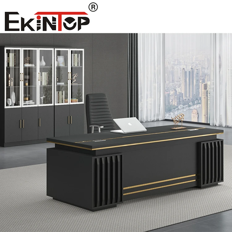 Ekintop modular rectangular cheap office desk black office table executive desk