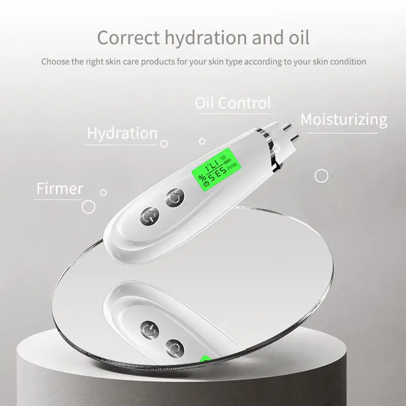 Rechargeable electronic facial oil tester hydration detector machine LCD display skin analyzer water oil tester analysis device