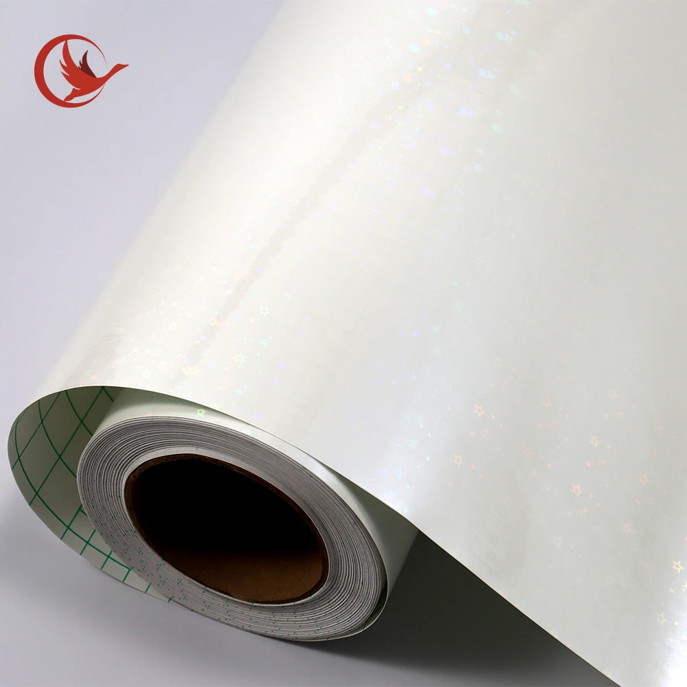 High quality PVC holographic cold laminating film, A4 holographic star dot self-adhesive paper DIY packaging card photo