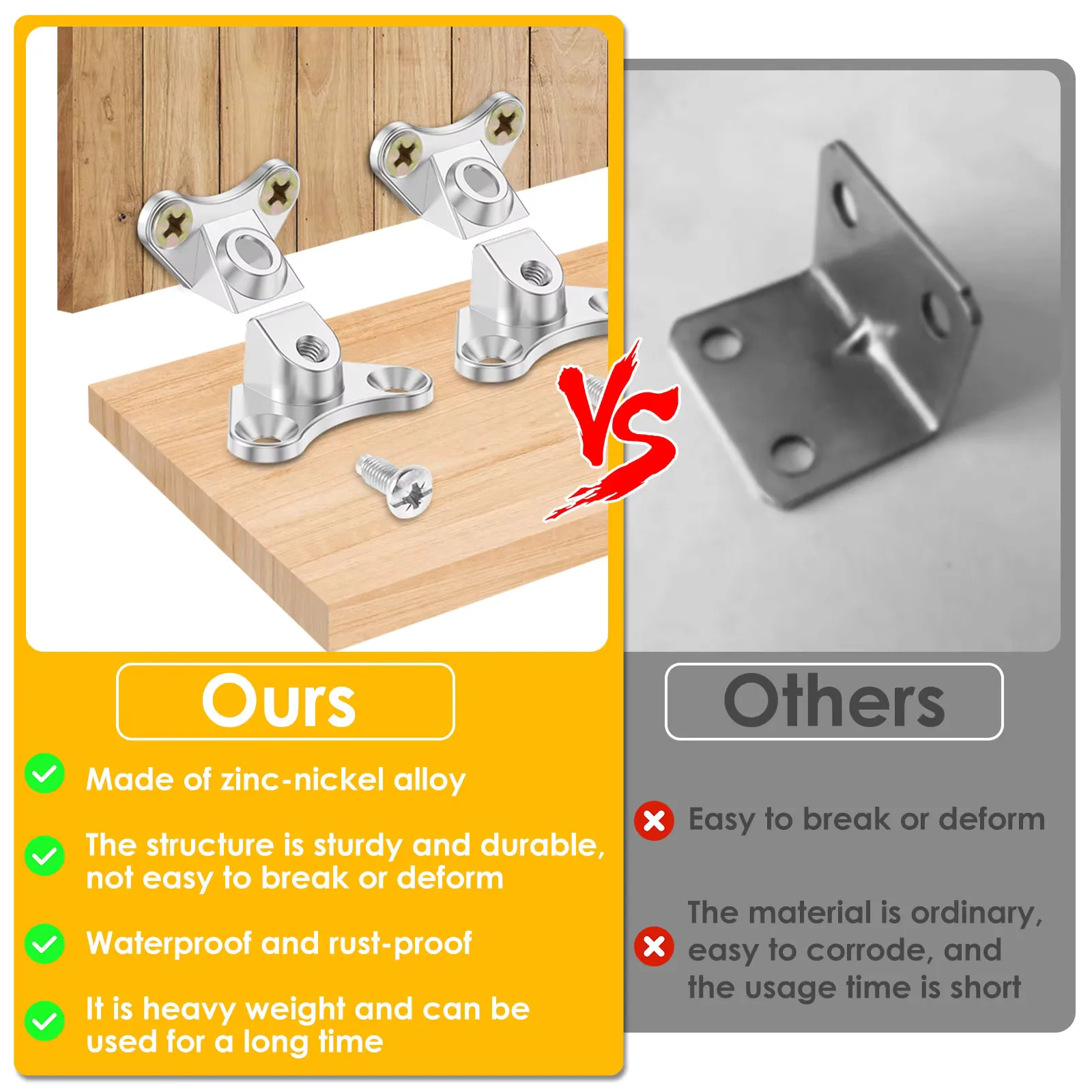 Detachable Split 3-In-1 Connector Plate Fastener Zinc Alloy L Bracket Removable Combination Butterfly Shape Corner Code
