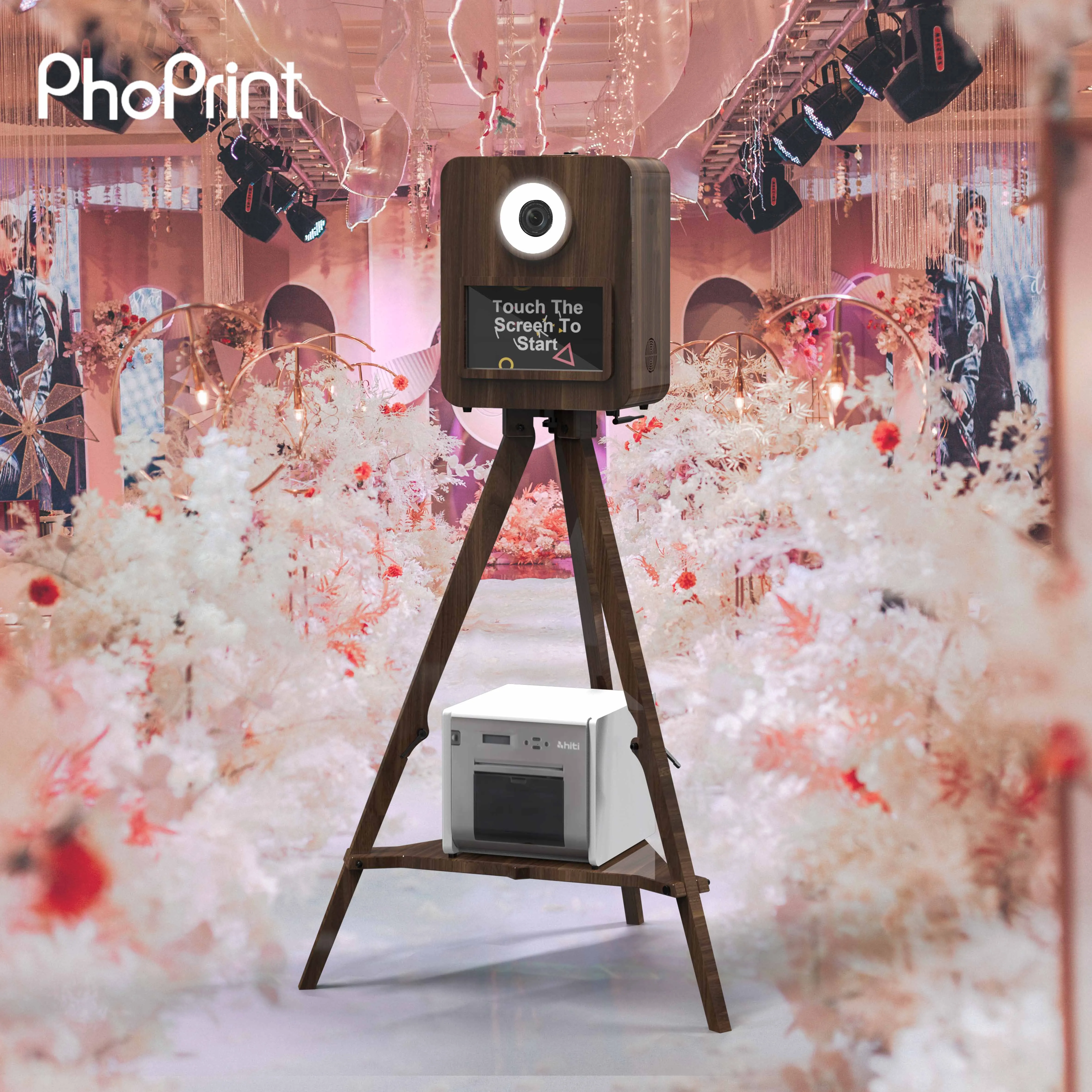 Light Weight Touch Screen Real Wooden Vintage Photo Booth For Party And Wedding