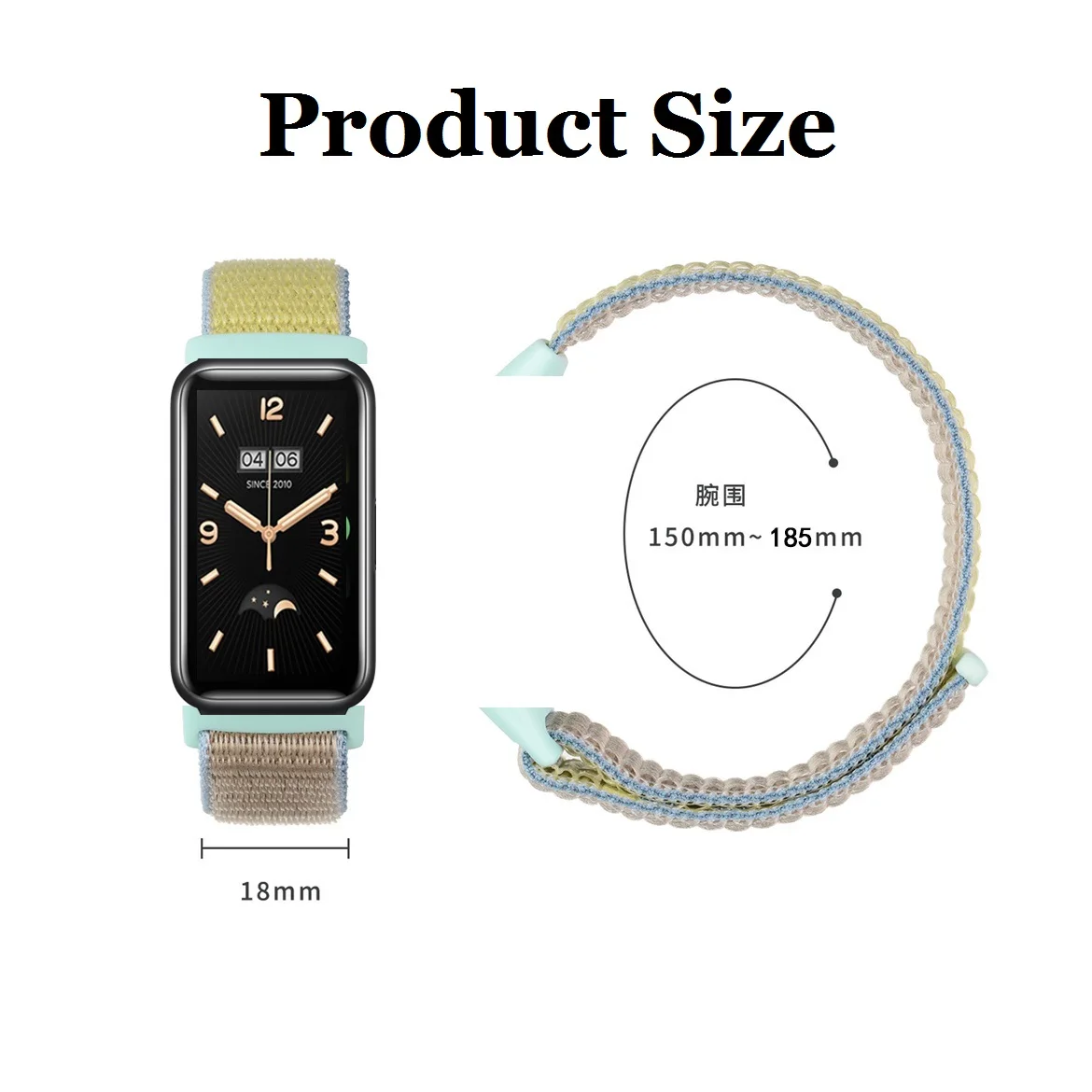 Fabric Loop Replacement Braided Nylon Watch Strap for Xiaomi Band 7 Pro