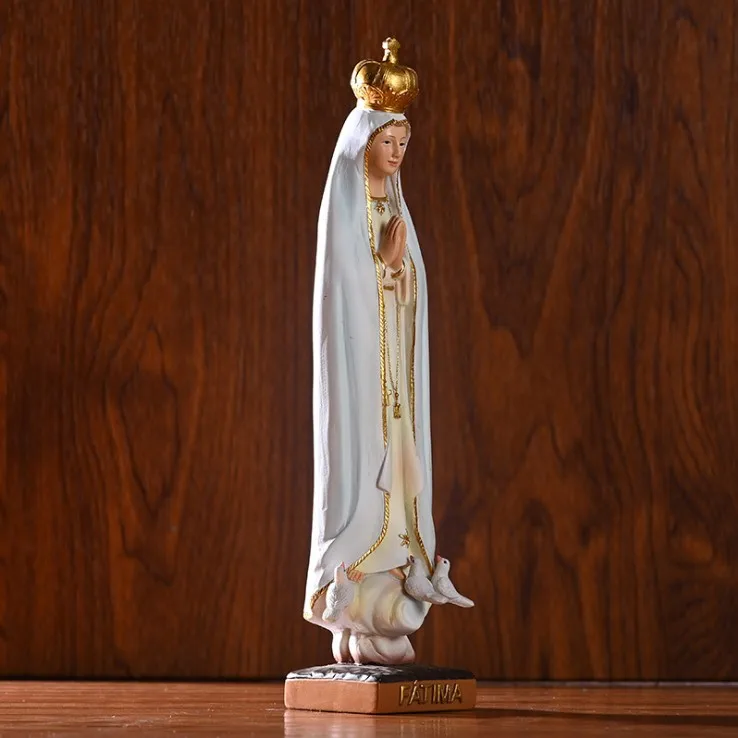 Resin Lady of Fatima Hand Painted Statue Religious Figurine Virgin Mary Statue