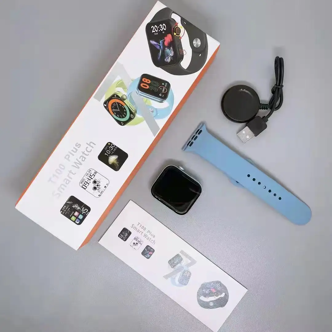 T100 plus smartwatch series 7 new design 1.75 large screen smart watch 7 fitness tracker smart bracelet lock