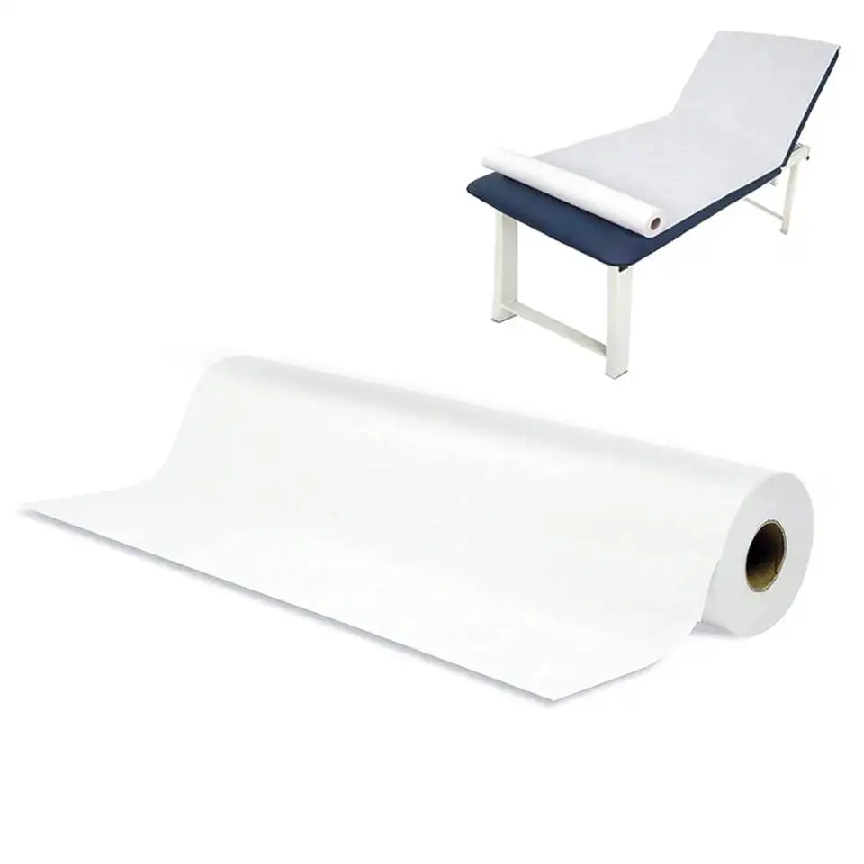 Disposable exam couch paper sheet roll 15 gsm for hospital use surgical bed sheet examination bed paper roll